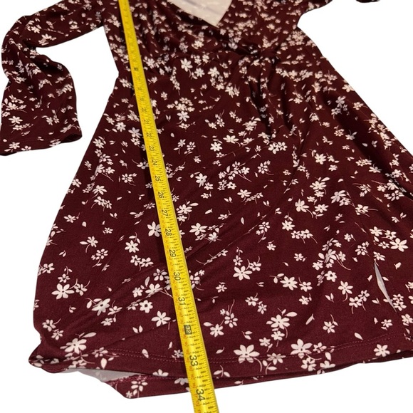 Trixxi country style dress flower dress burgundy size small new with tags - Picture 7 of 10